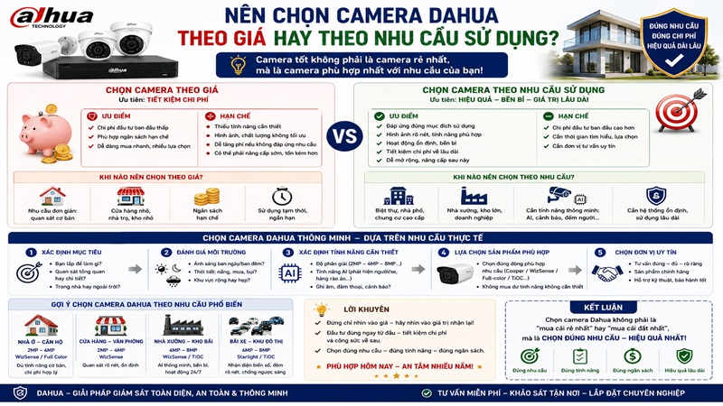 Nên Chọn Camera Dahua Theo Giá Hay Theo Nhu Cầu Sử Dụng?