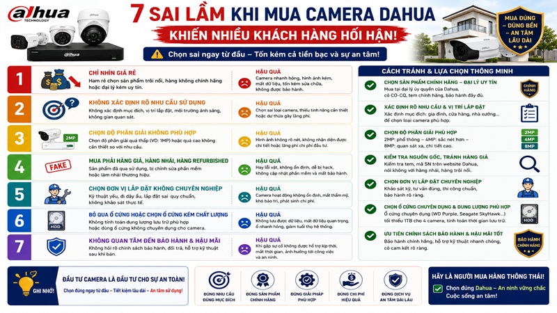 7 Sai Lầm Khi Mua Camera Dahua Khiến Nhiều Khách Hàng Hối Hận