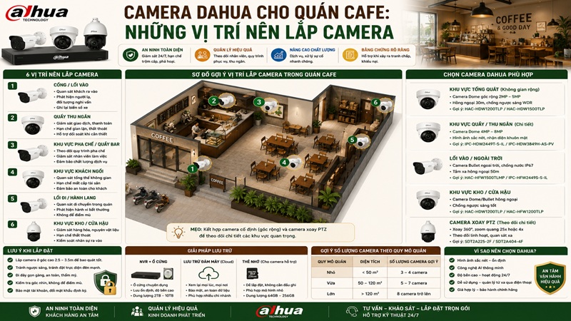 Camera Dahua Cho Quán Cafe: Những Vị Trí Nên Lắp Camera