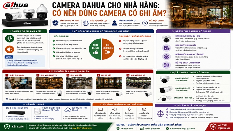 Camera Dahua Cho Nhà Hàng: Có Nên Dùng Camera Có Ghi Âm Không?