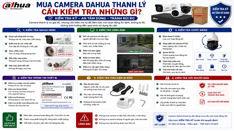 Mua Camera Dahua Thanh Lý Cần Kiểm Tra Những Gì?
