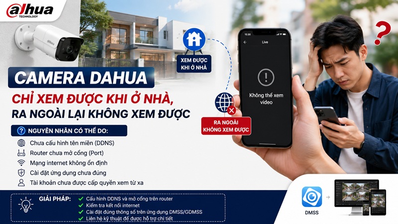 Camera Dahua Chỉ Xem Được Khi Ở Nhà, Ra Ngoài Lại Không Xem Được