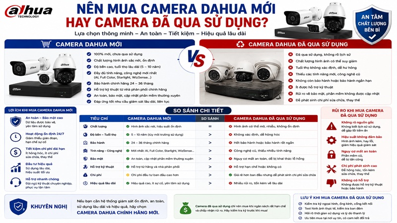 Nên Mua Camera Dahua Mới Hay Camera Đã Qua Sử Dụng?